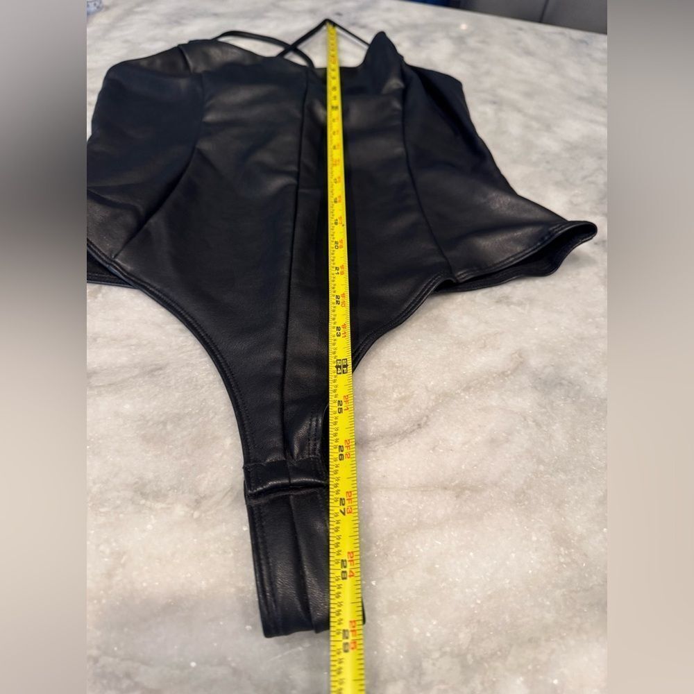 Blashe Faux Leather Bodysuit. Size Large - Picture 9 of 9